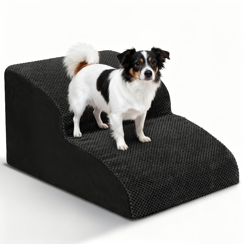 Extra-Wide Non-Slip Foam Dog Stairs - Camel, 2 Steps