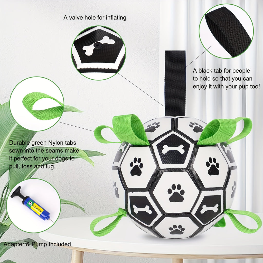 Dog Soccer Ball with Tug Straps