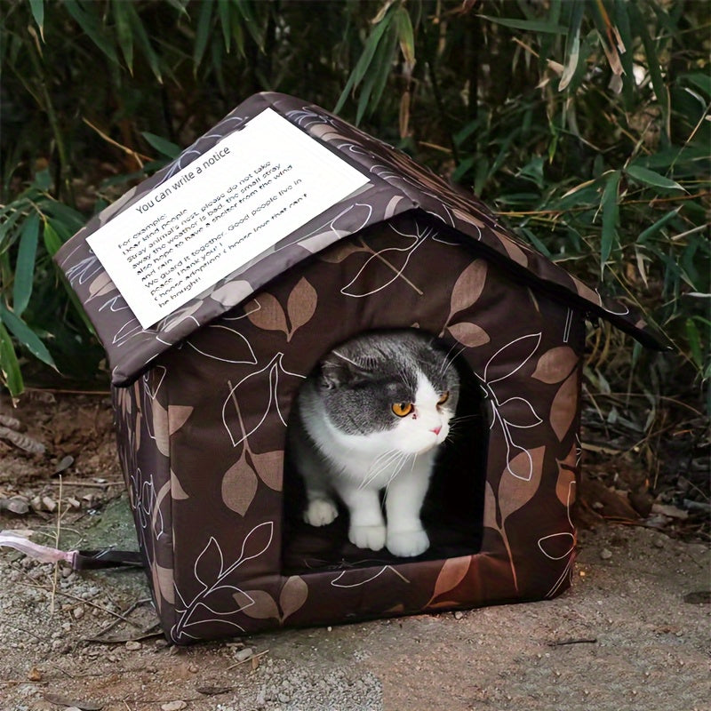 All-Season Outdoor Cat Shelter Tent - Green, M  15.75*13.78*15.75inch