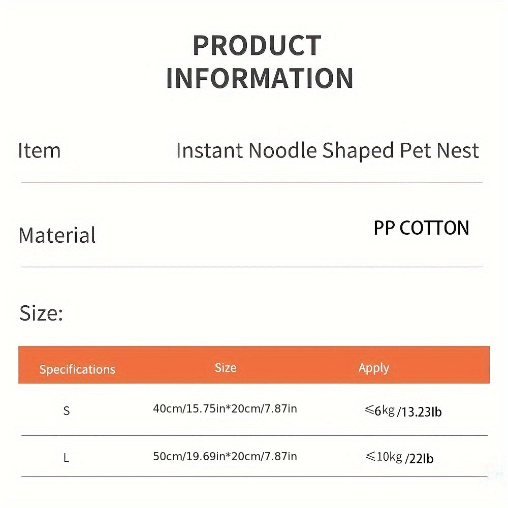 Oversized Instant Noodle Pet Bed - 50cm/19.69inch