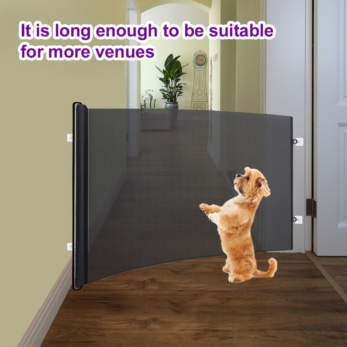 Drill-Free Retractable Mesh Pet Gate