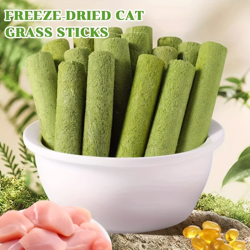 15-Pack Freeze-Dried Cat Grass Treat Sticks