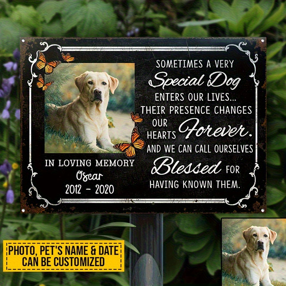 Personalized Aluminum Pet Memorial Plaque - 11.8× 7.9inch /30× 20cm