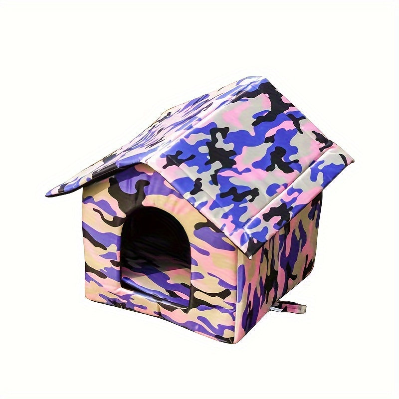 All-Season Outdoor Cat Shelter Tent - pink color, M  15.75*13.78*15.75inch