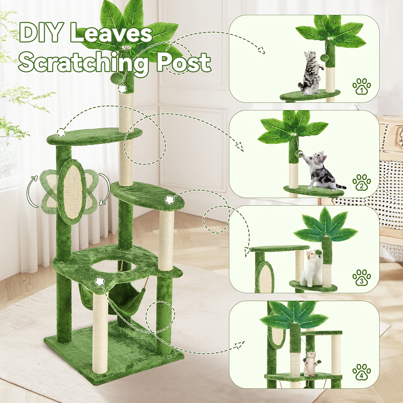 59 in Cat Tree Tower with Plush Perch
