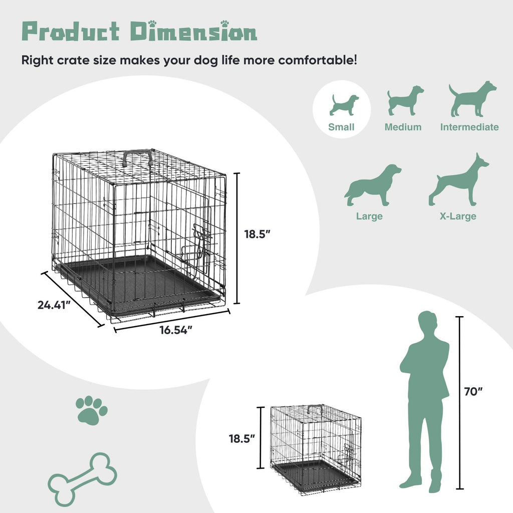 Folding Wire Dog Crate with Removable Tray