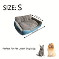 Washable Plush Pet Sofa Bed with High Back - Grey Blue, L