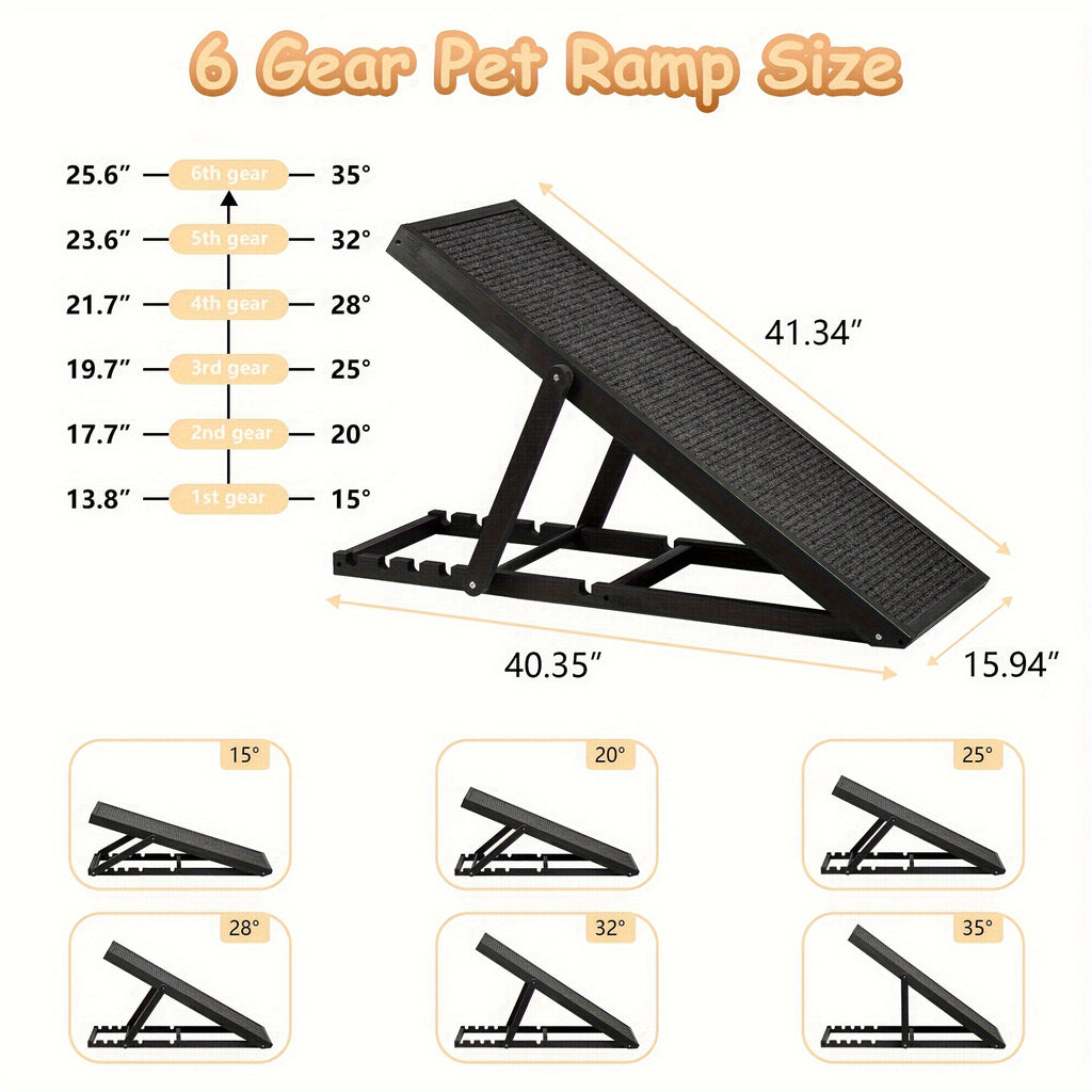 Adjustable Folding Pet Ramp, 200 lb Capacity