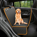 Waterproof Rear-Seat Dog Car Cover - Upgraded Version with Black and Orange Trim