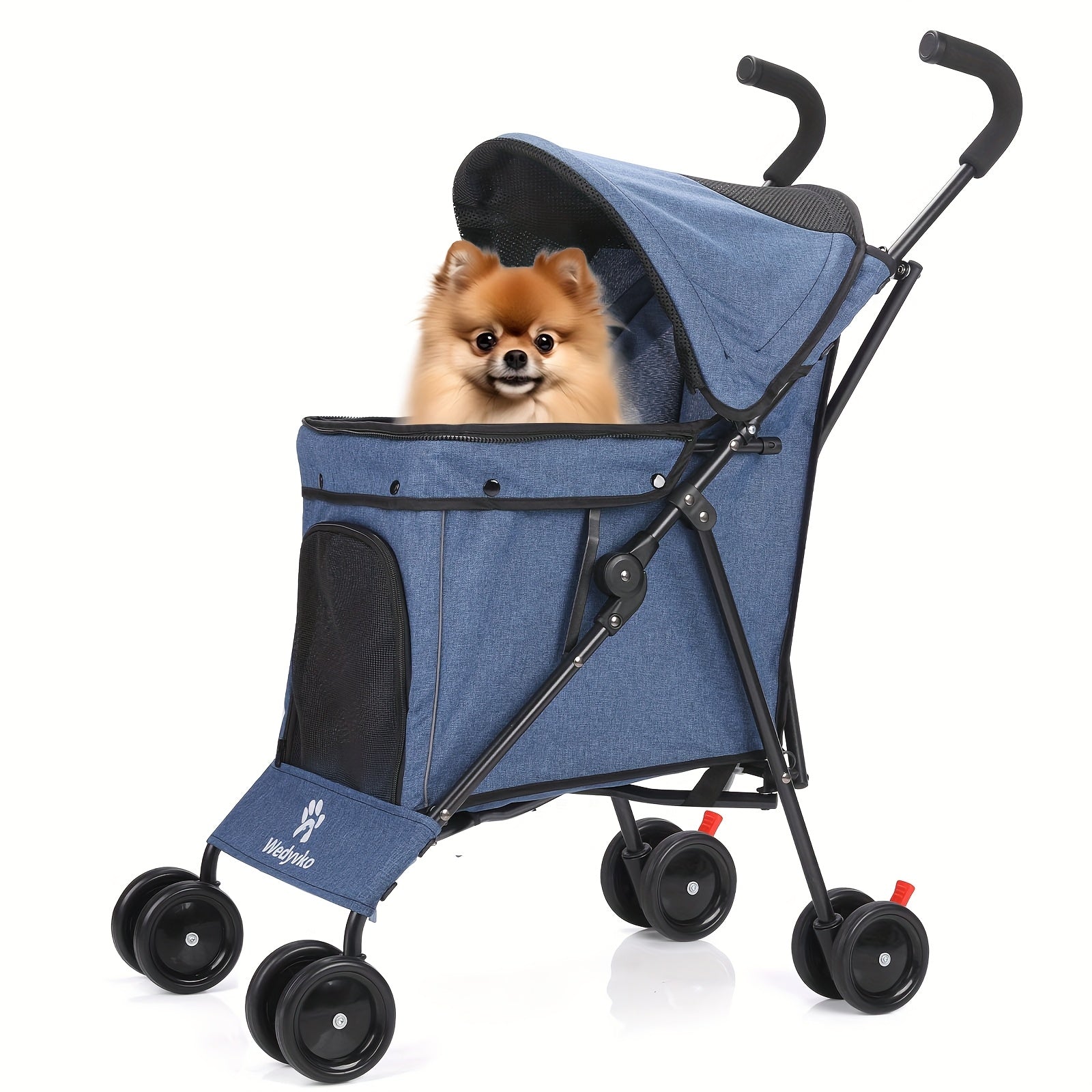 Foldable Umbrella Pet Stroller up to 33 lb - Coffee Brown