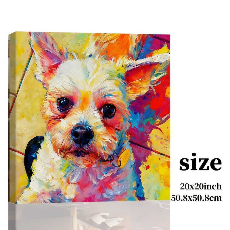 Personalized Colorful Dog Portrait Canvas - 18*12*1.2in