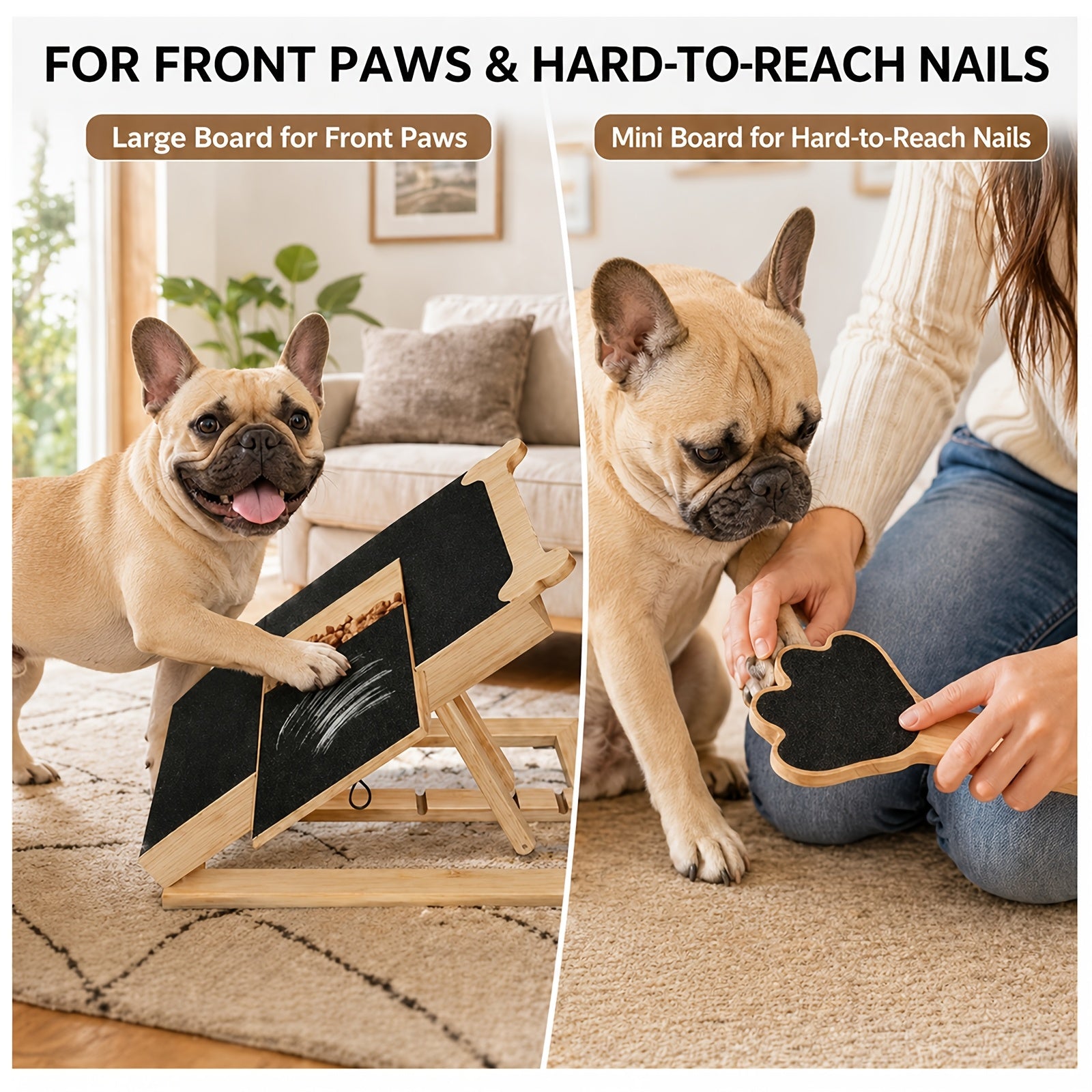 2-in-1 Dog Nail Scratch Board with Hand File