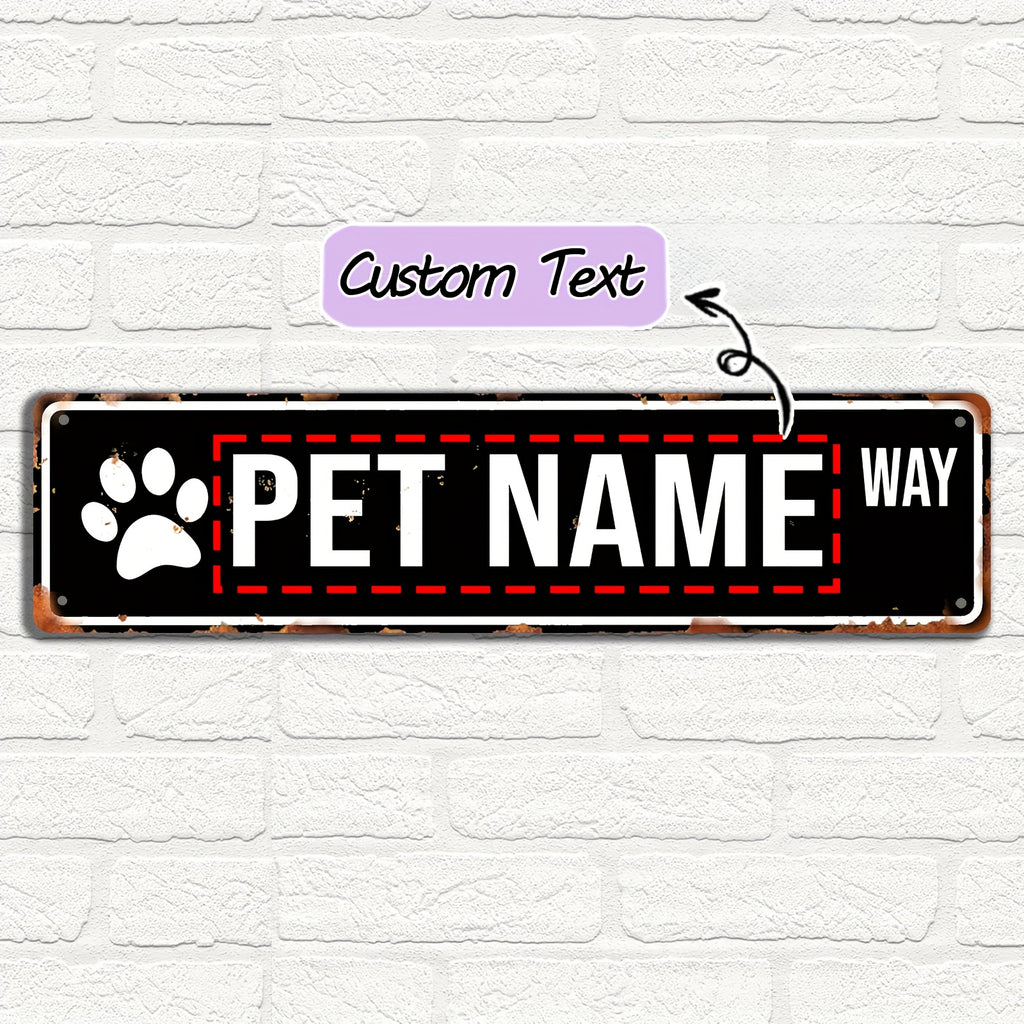16 x 4 in Personalized Pet Name Street Sign - Green, Original image