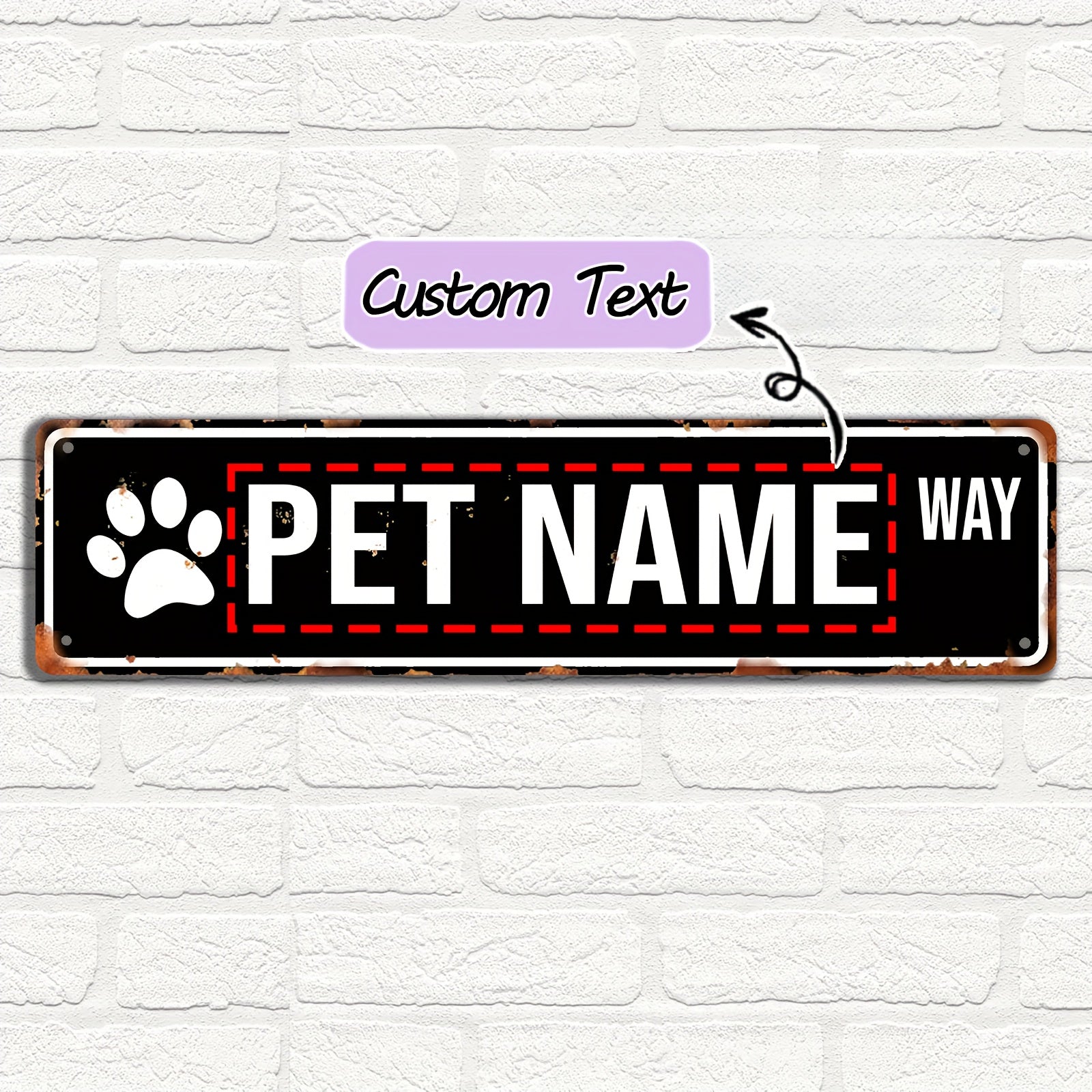 16 x 4 in Personalized Pet Name Street Sign - Green, Original image