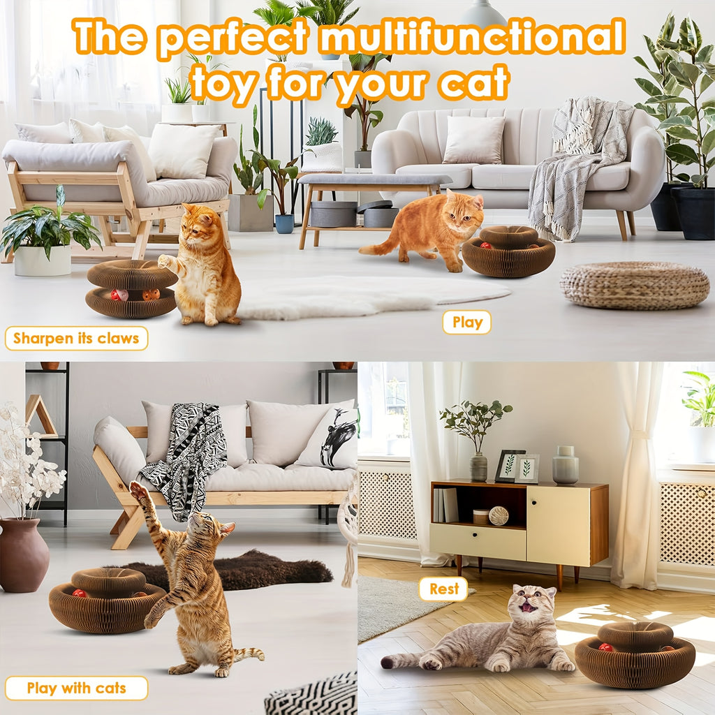 1/2-Pack Expandable Cat Scratcher with Ball Track