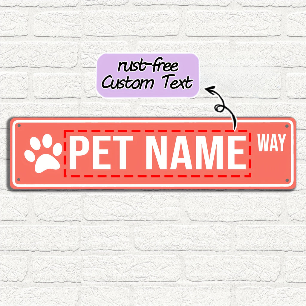 16 x 4 in Personalized Pet Name Street Sign - Brown-1, Original image