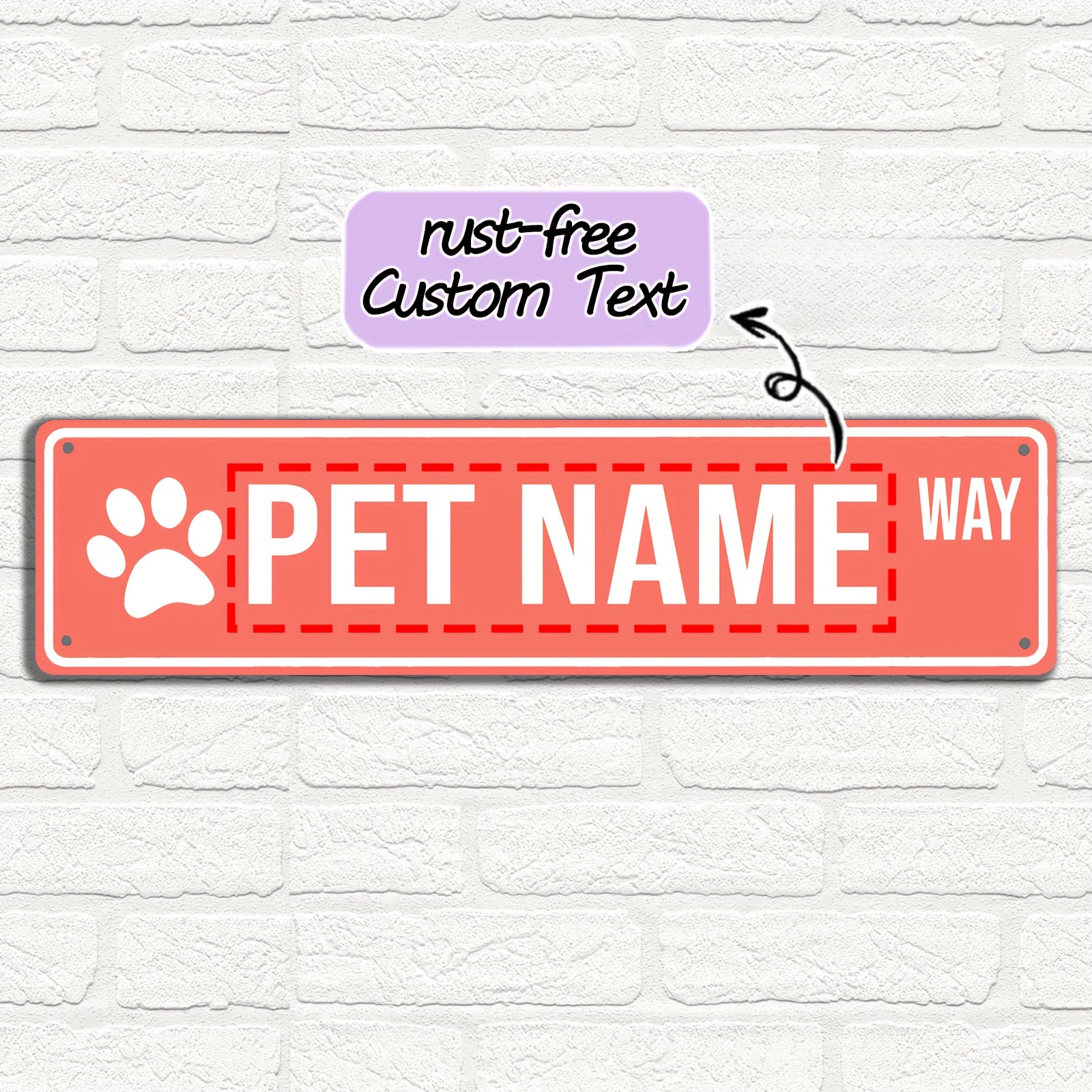 16 x 4 in Personalized Pet Name Street Sign - Brown-1, Original image