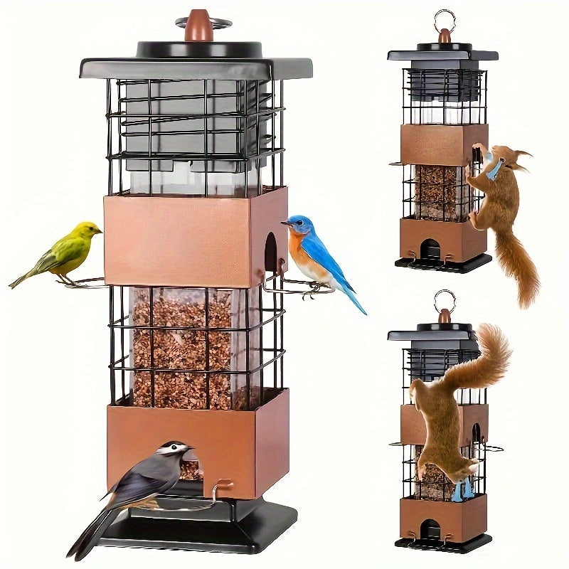 5 lb Squirrel-Resistant Outdoor Bird Feeder - Golden