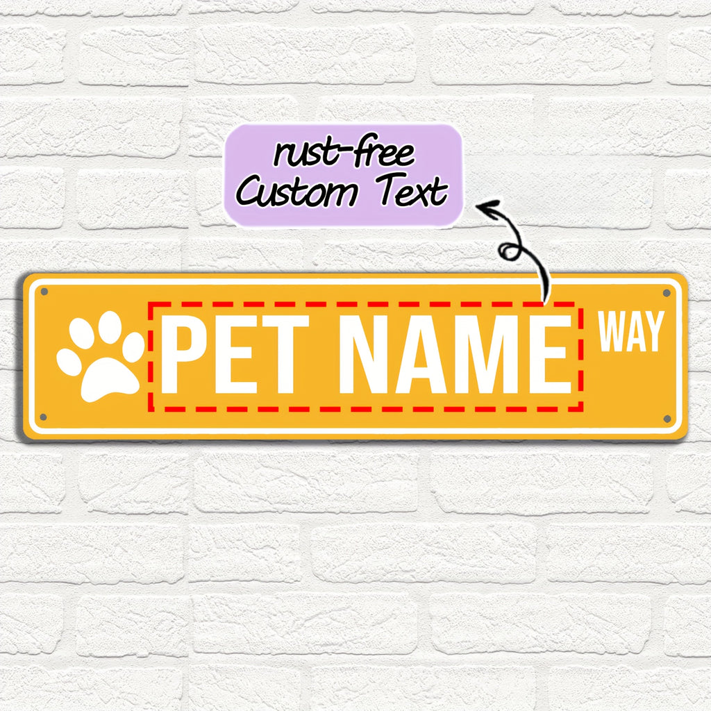 16 x 4 in Personalized Pet Name Street Sign - Purple, Original image