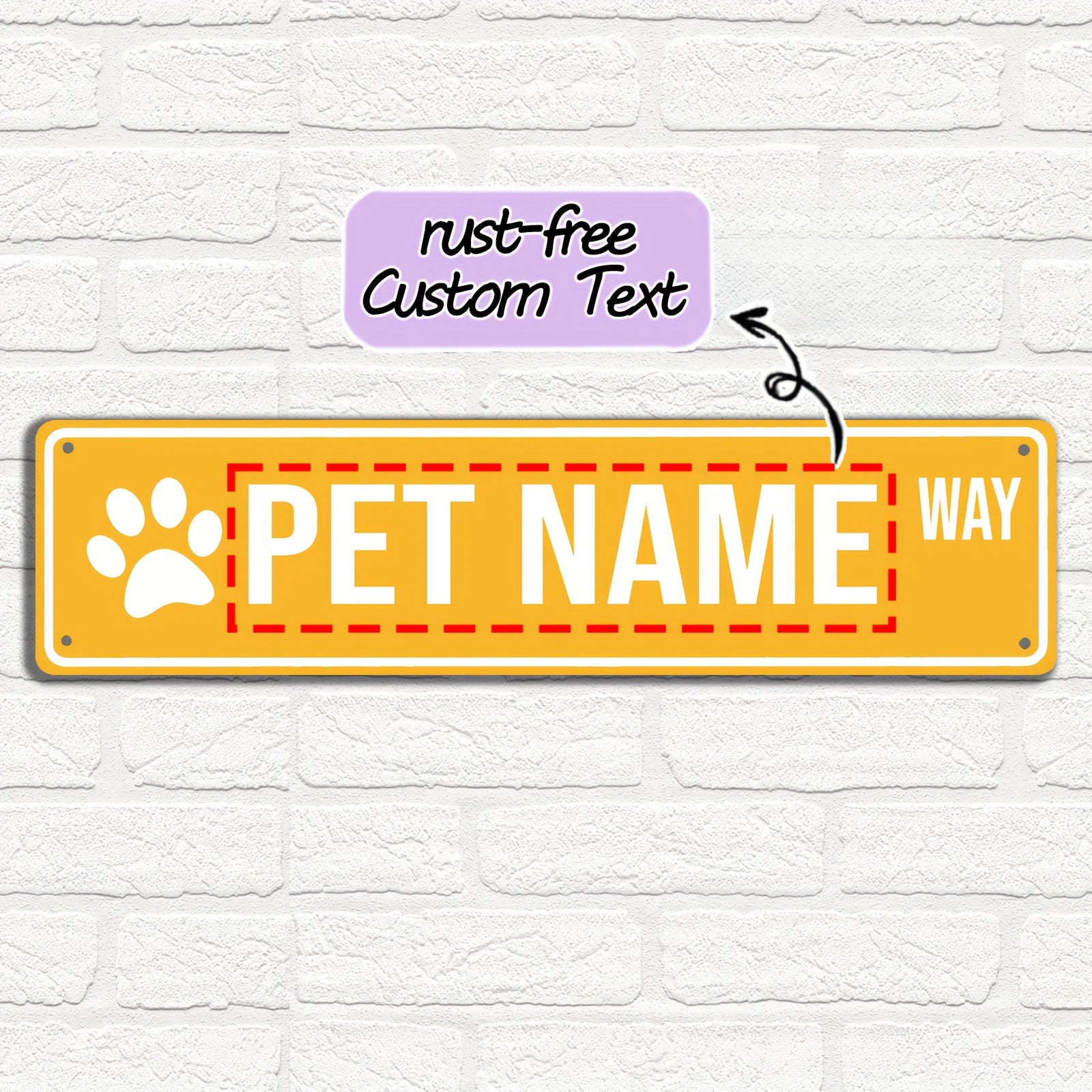 16 x 4 in Personalized Pet Name Street Sign - Purple, Original image