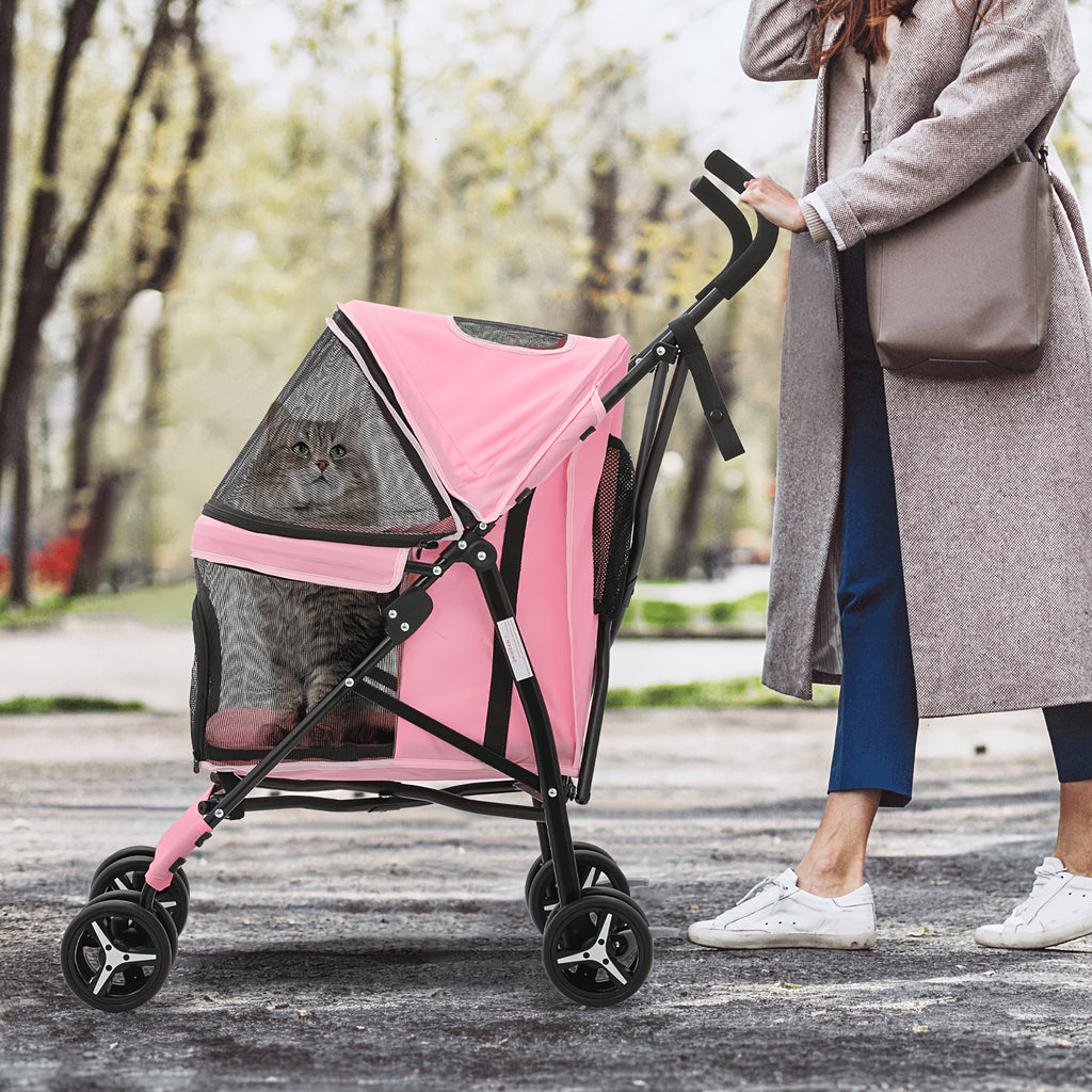 Foldable Pet Stroller for Pets up to 22 lb - Black