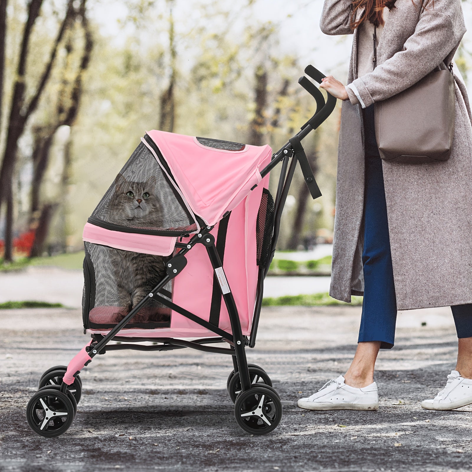 Foldable Pet Stroller for Pets up to 22 lb - Black