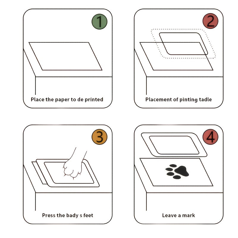 4-Pack No-Touch Pet Paw Print Kit