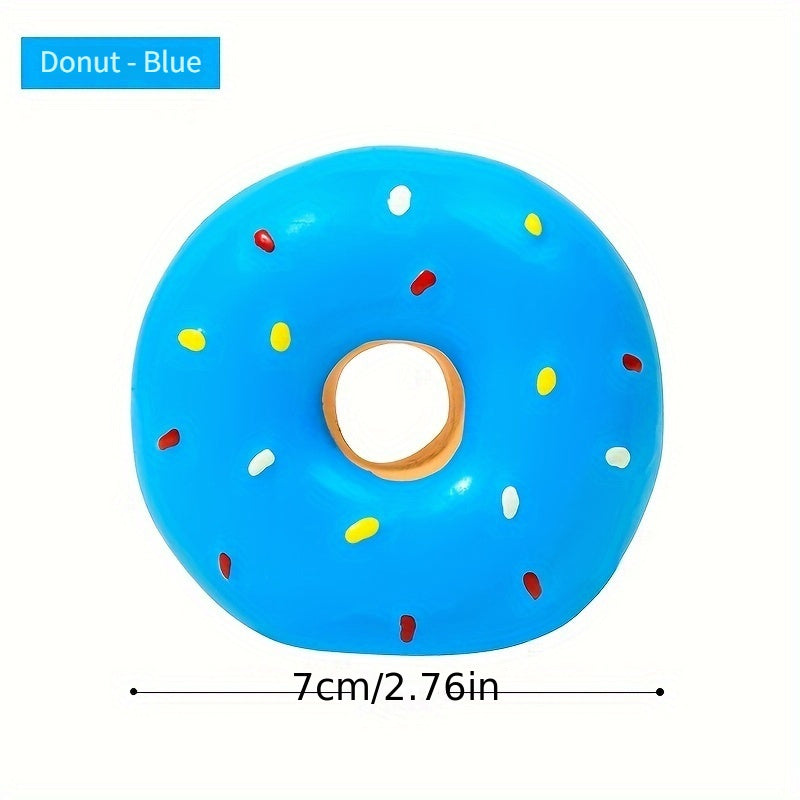 Squeaky Donut Dog Toy - Orange Donut