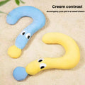 Washable Plush Half-Donut Pet Pillow - Yellow, Small：(48*30*6)CM