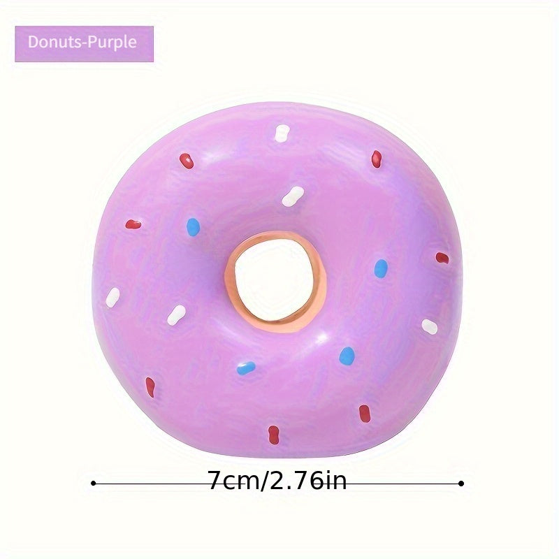 Squeaky Donut Dog Toy - White Donut
