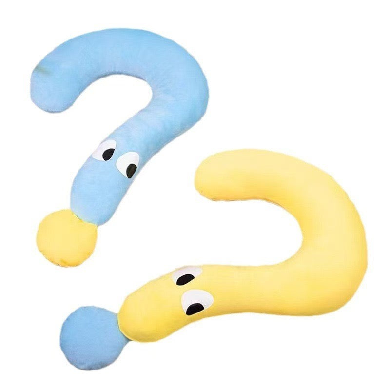 Washable Plush Half-Donut Pet Pillow - Blue, Small：(48*30*6)CM