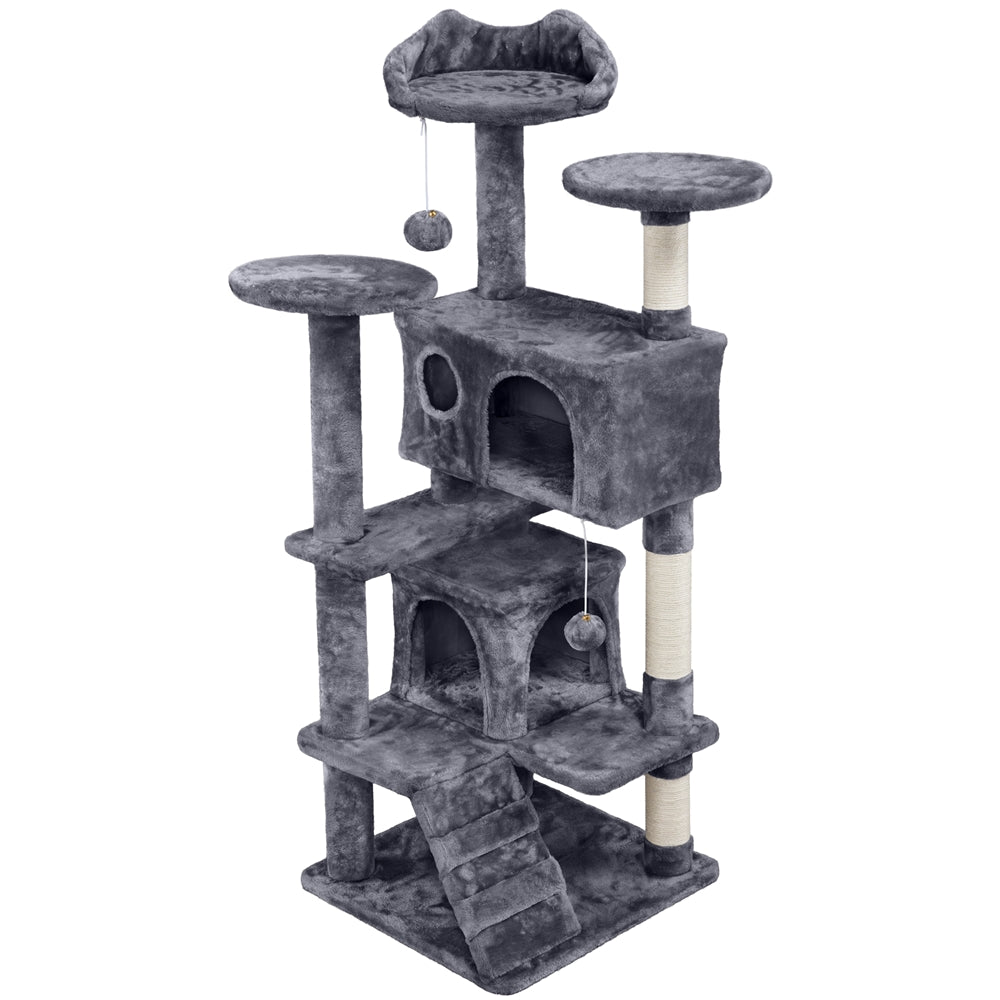 54-70 in Cat Tree Tower with Double Condos - Dark Gray, 62in
