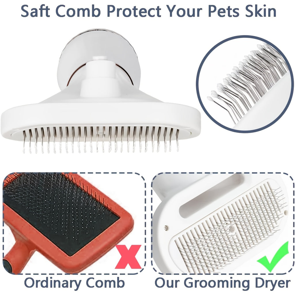 2-in-1 Low-Noise Pet Hair Dryer Brush