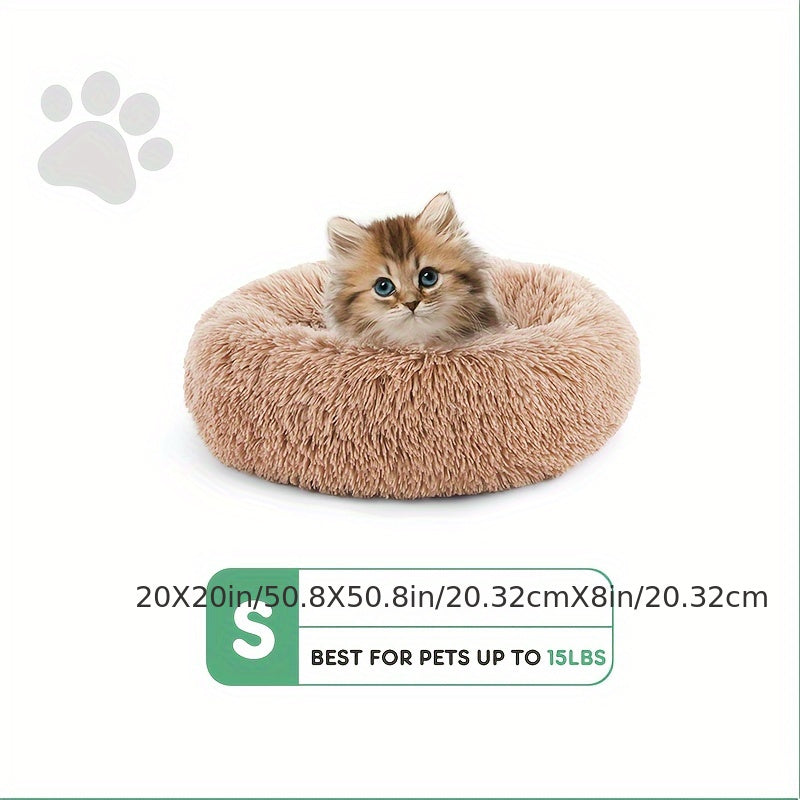 20/24 in Washable Round Plush Pet Bed