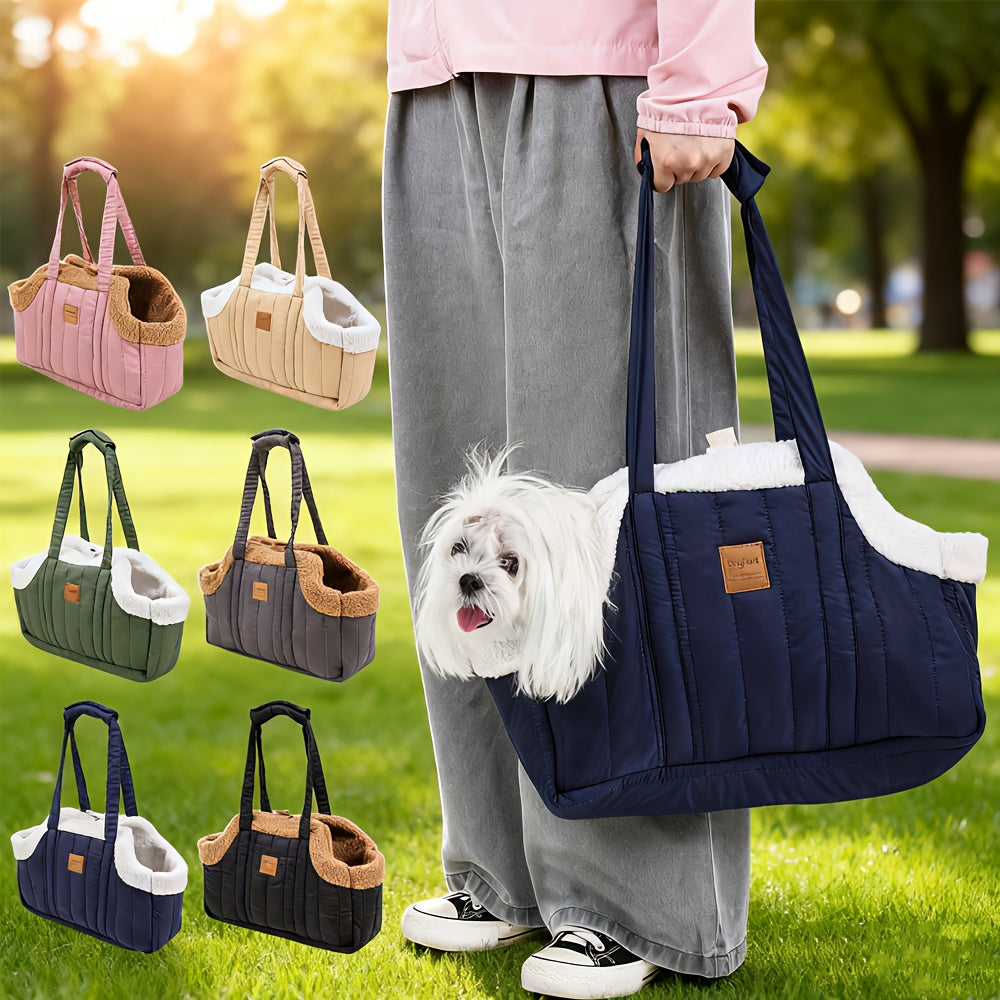 Winter Pet Carrier Handbag - Dark Blue