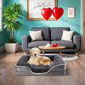 24/28 in Washable Square Dog Sofa Bed - Gray, Large