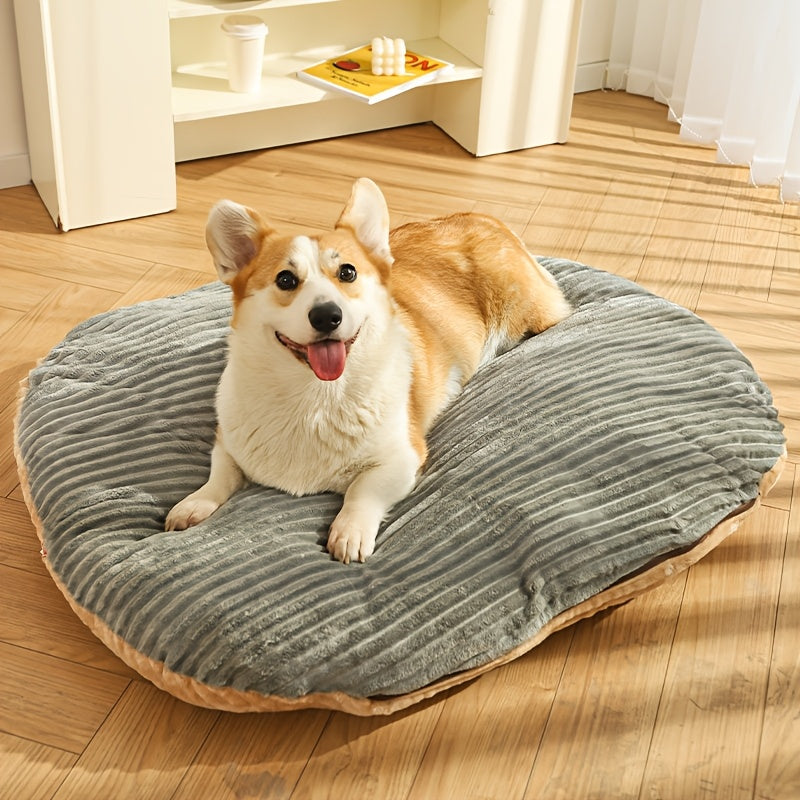 Washable Round Plush Pet Bed - XL 31.5inch*23.6inch*9inch