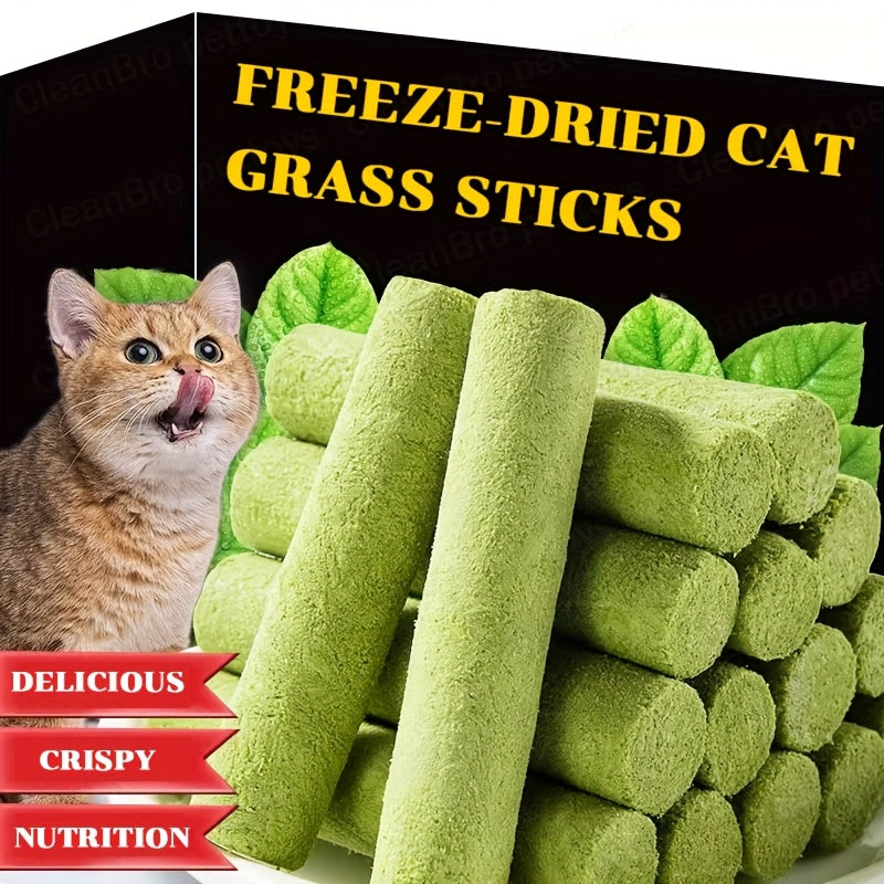 15-Pack Freeze-Dried Cat Grass Treat Sticks