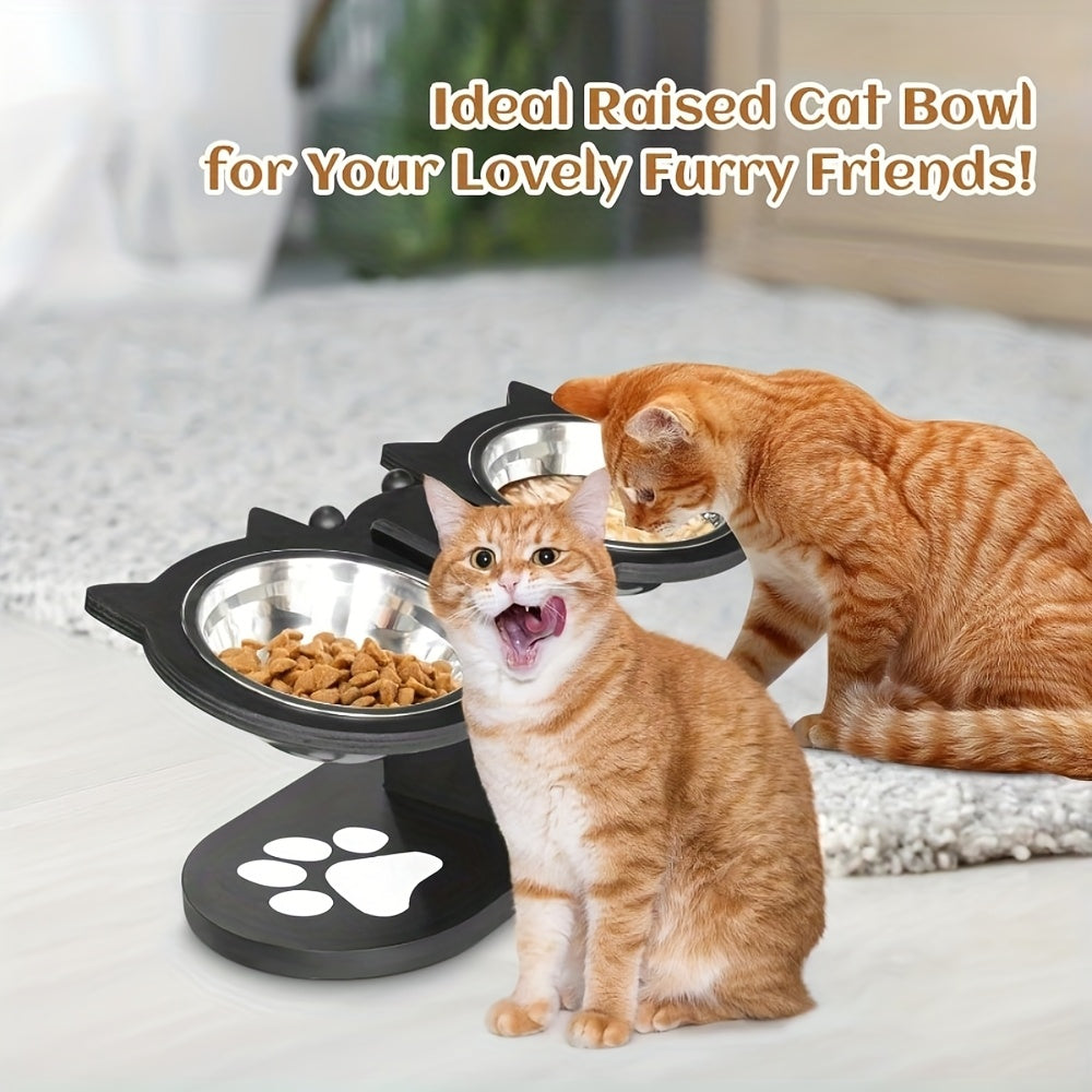 15° Tilted Elevated Cat Bowl Stand