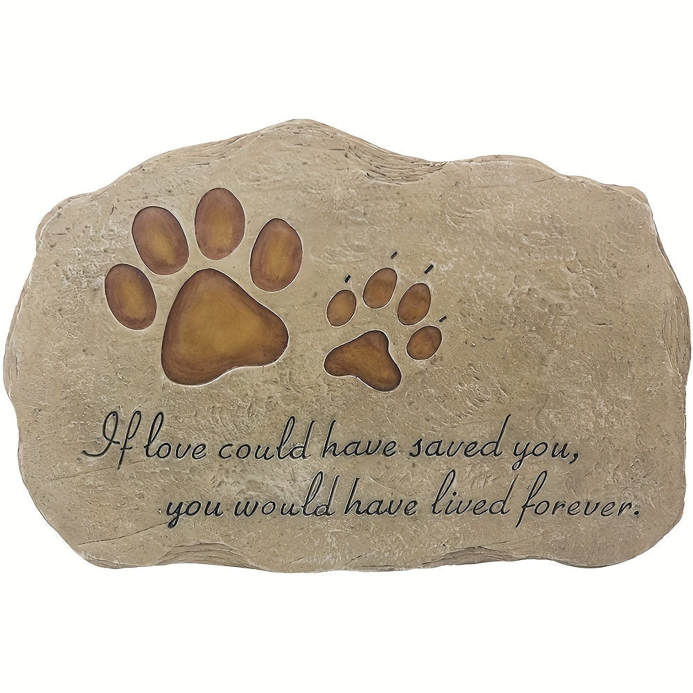 Paw Print Pet Memorial Garden Stone