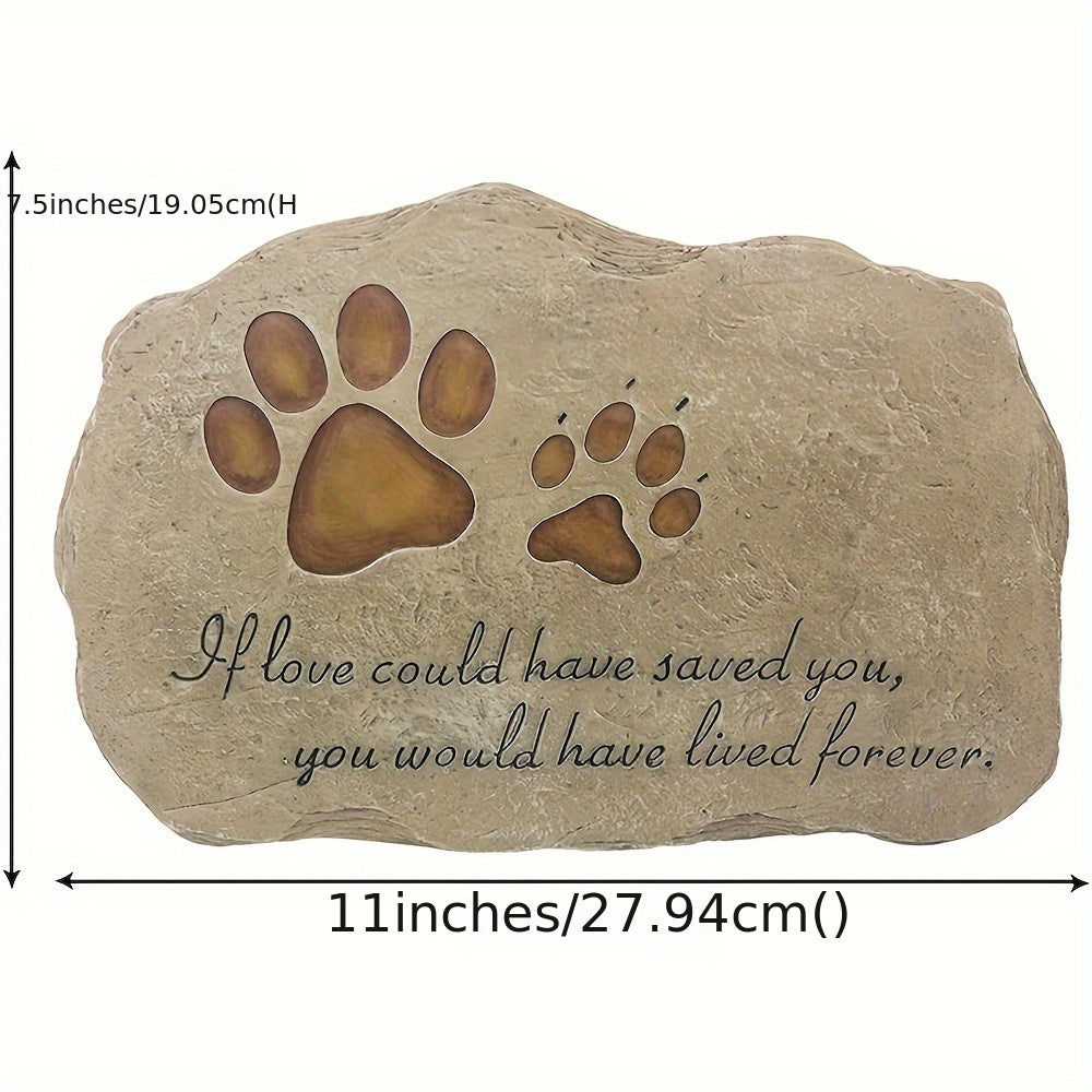 Paw Print Pet Memorial Garden Stone