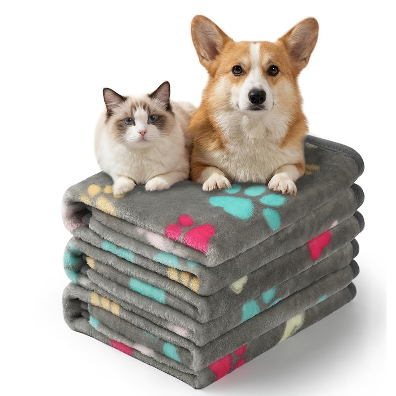 3-Pack Fleece Pet Blankets with Drying Towel - Dot 2 (Beige/Brown/Pink), 20x16 inch (Pack of 3)