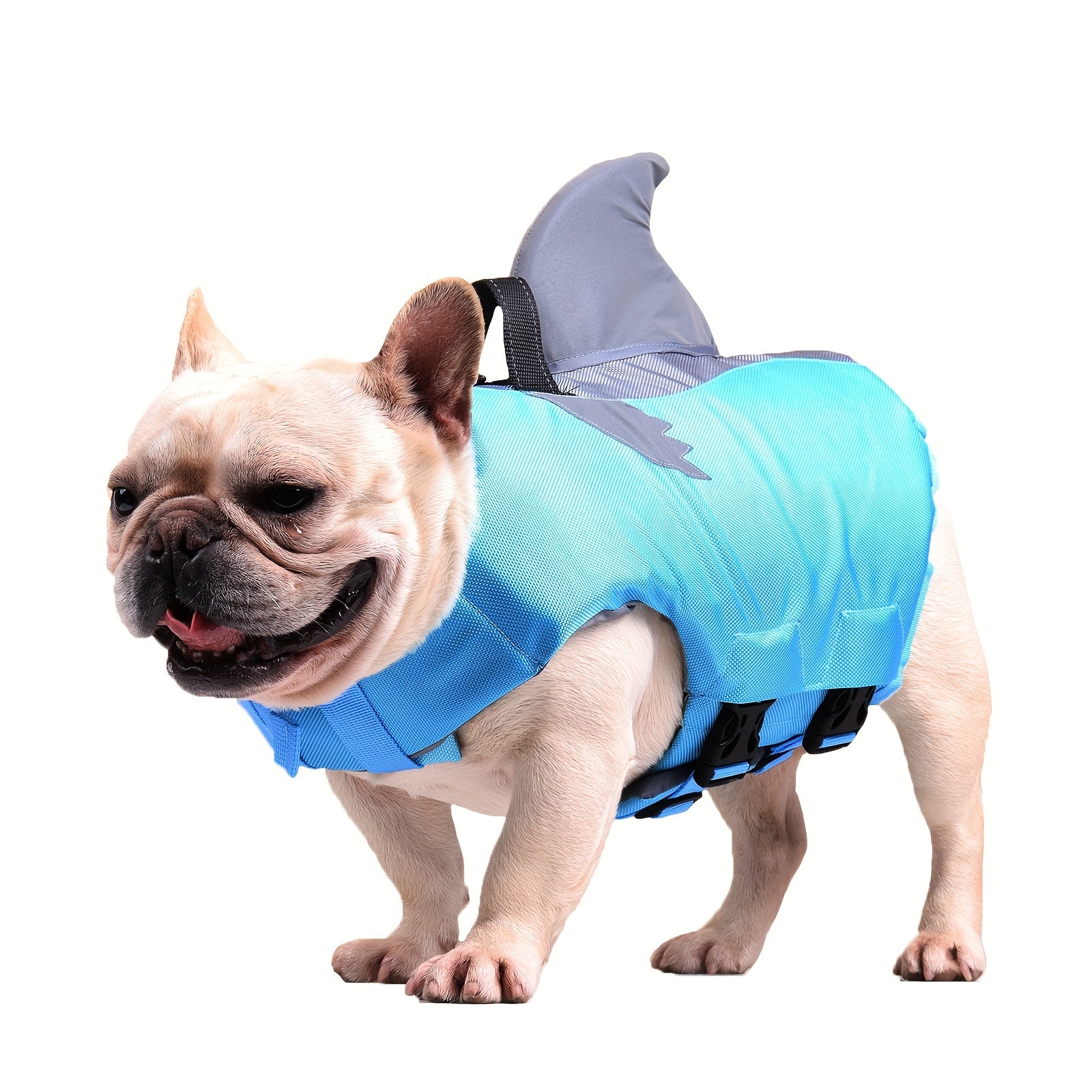 Reflective Shark-Style Dog Life Jacket - Orange, XS