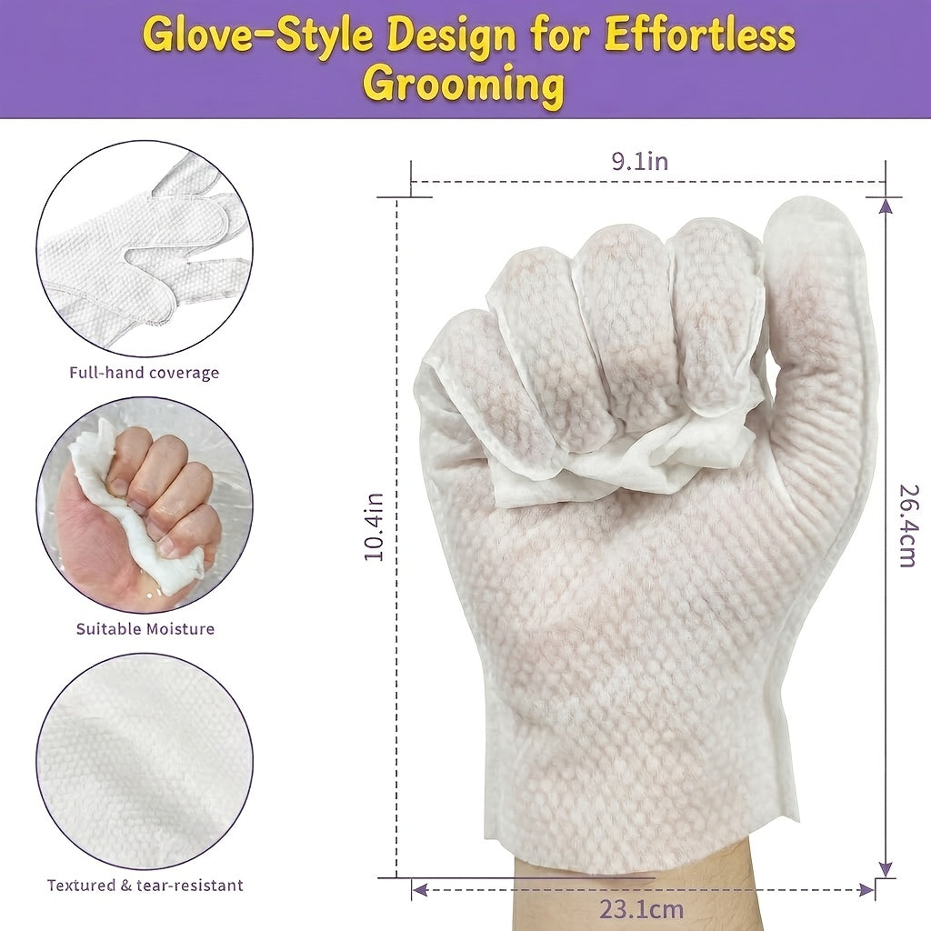 Pet Grooming Wipes and Gloves Set