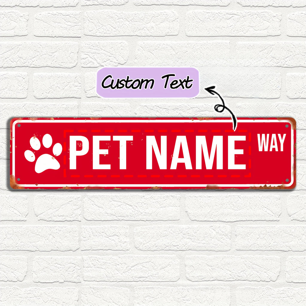 16 x 4 in Personalized Pet Name Street Sign - Coral, Original image
