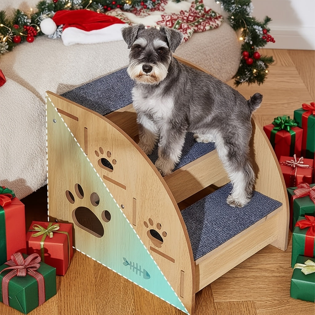 3/4-Step Pet Stairs with Safety Rails