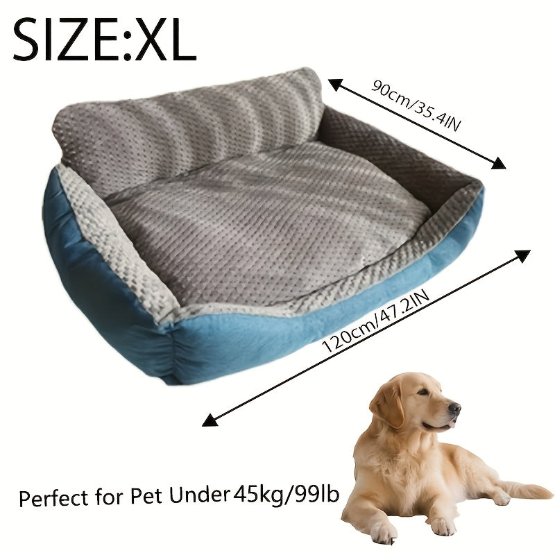 Washable Plush Pet Sofa Bed with High Back