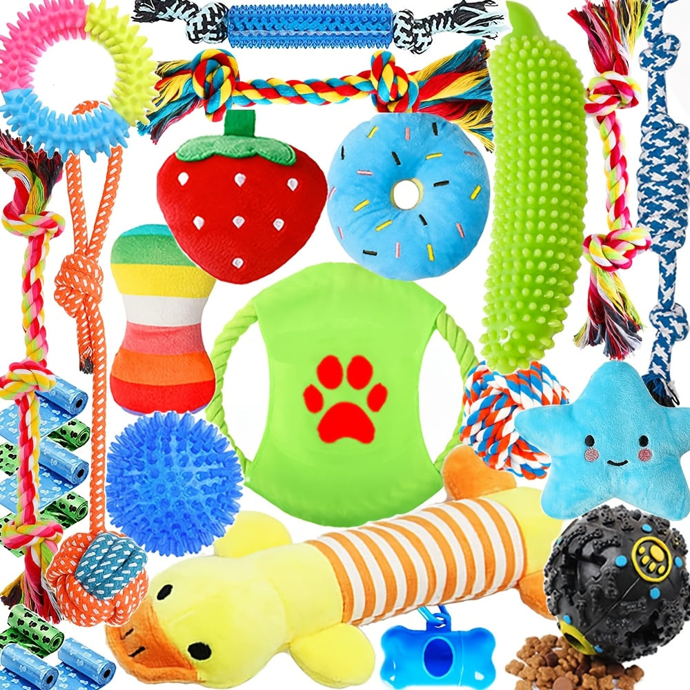25-Piece Dog Chew and Tug Toy Set - 25