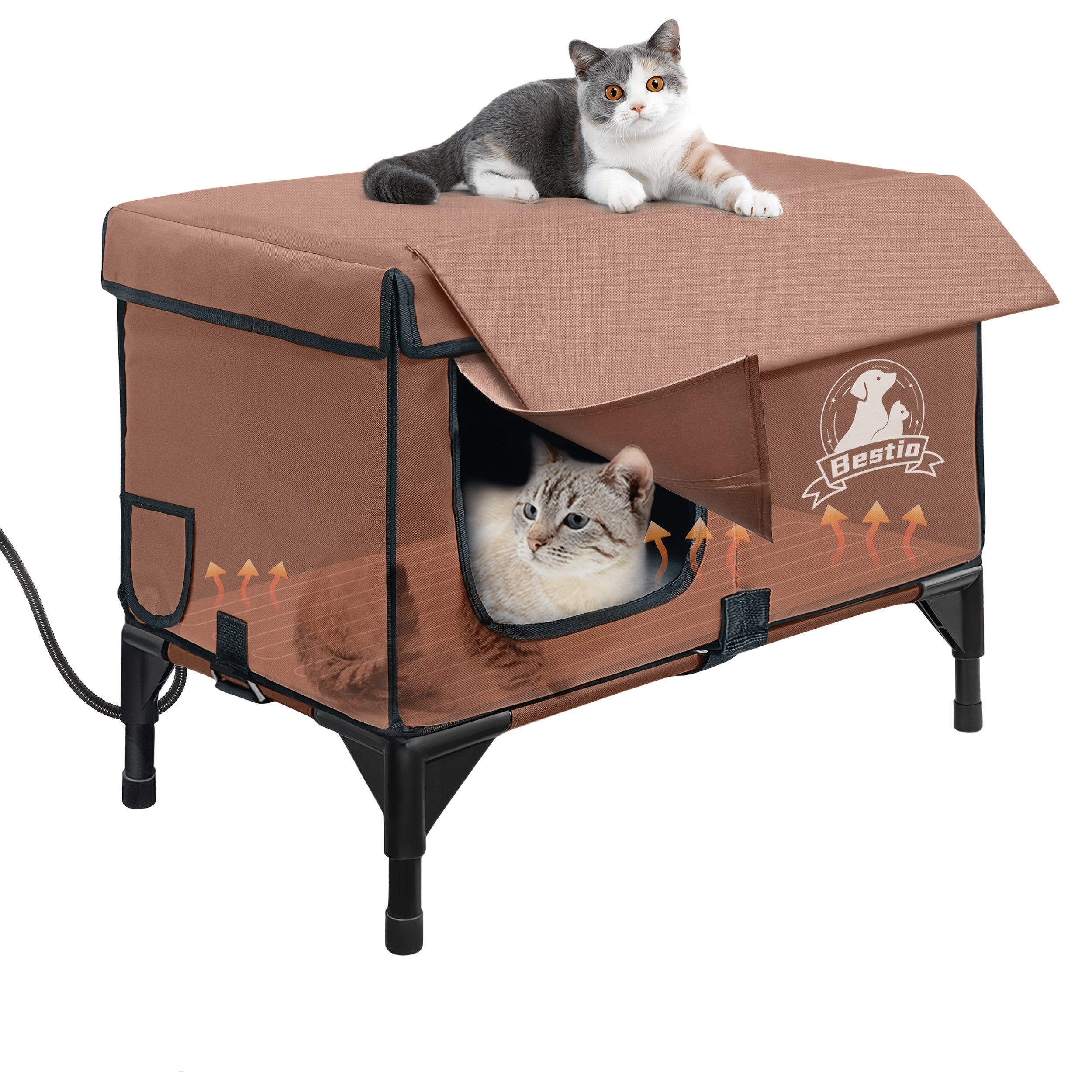 3-in-1 Elevated Cat House and Bed - NEW-XL-ROOF