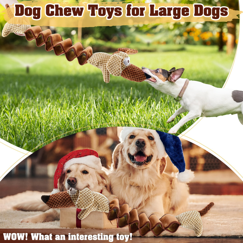 Crinkle-Filled Squeaky Dog Tug Toy